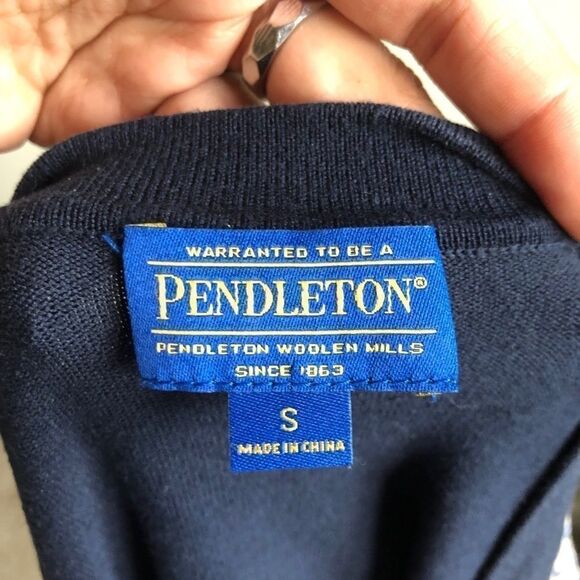 Pendleton | Vintage Paisley print Vneck sweater Cardigan size Small preowned - Picture 7 of 8